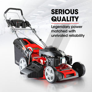 Baumr-AG | Self-Propelled Lawn Mower | 20” | 220cc | 4-in-1 Push Petrol Lawnmower | 4-Stroke