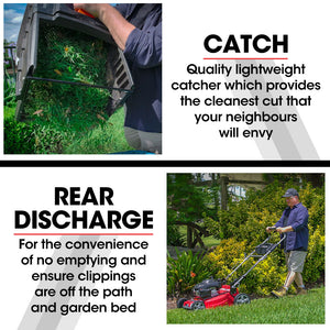 Baumr-AG | Self-Propelled Lawn Mower | 20” | 220cc | 4-in-1 Push Petrol Lawnmower | 4-Stroke