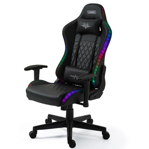 Overdrive Gaming Chair | Bluetooth Speakers, RGB LED Lights, Reclining Game Armchair, Black