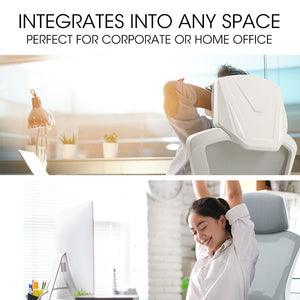 Fortia Ergonomic Mesh Office Chair | Computer Seat with Headrest | Adjustable Recline | White/Grey