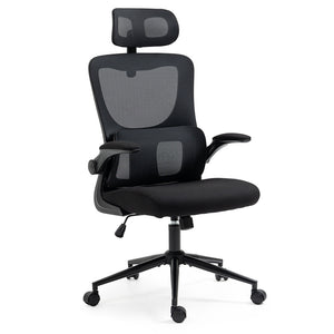 FORTIA Ergonomic Office Chair | Lumbar Support | Mesh Fabric | Adjustable Headrest & Retractable Armrests | Black
