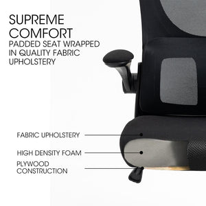 FORTIA Ergonomic Office Chair | Lumbar Support | Mesh Fabric | Adjustable Headrest & Retractable Armrests | Black