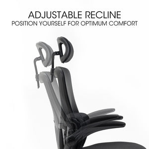 FORTIA Ergonomic Office Chair | Lumbar Support | Mesh Fabric | Adjustable Headrest & Retractable Armrests | Black