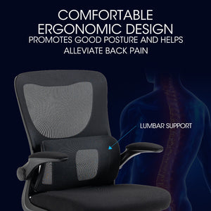 Fortia Ergonomic Mesh Office Chair | Computer Seat | Adjustable Recline | Black