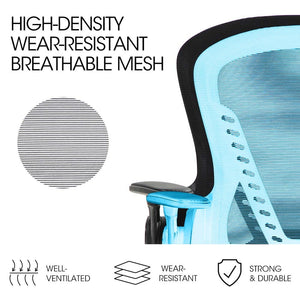 FORTIA Ergonomic Office Chair | Coolmesh Fabric | Adjustable Recline | Black Mesh/Black Frame