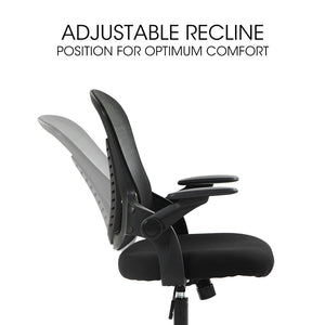 FORTIA Ergonomic Office Chair | Coolmesh Fabric | Adjustable Recline | Black Mesh/Black Frame