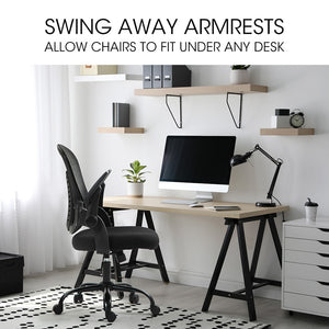 FORTIA Ergonomic Office Chair | Coolmesh Fabric | Adjustable Recline | Black Mesh/Black Frame