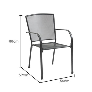 FORTIA 2pc Outdoor Dining Chair Set | Weather-Resistant | E-Coated Metal Frame