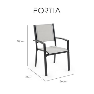 FORTIA 4pc Outdoor Dining Chair Set | Weather-Resistant | Patio & Garden Seating