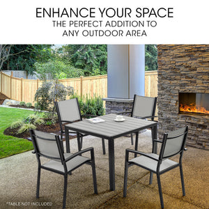 FORTIA 4pc Outdoor Dining Chair Set | Weather-Resistant | Patio & Garden Seating