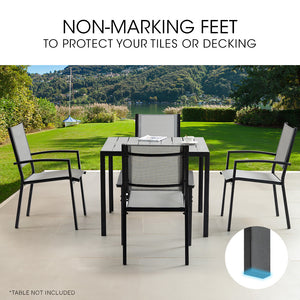FORTIA 4pc Outdoor Dining Chair Set | Weather-Resistant | Patio & Garden Seating