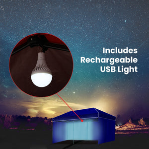 RED TRACK | 6x3m Gazebo Accessory Pack | Includes Walls | Wheeled Carry Bag | Rechargeable USB Lamp | Navy Blue