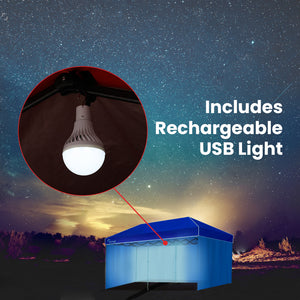 RED TRACK | 6x3m Gazebo Accessory Pack | Includes Walls | Wheeled Carry Bag | Rechargeable USB Lamp | Blue