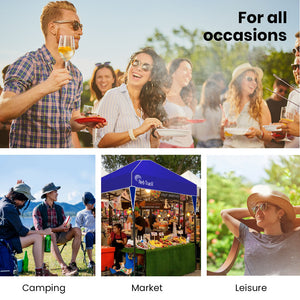 RED TRACK | 3x3m Ultra Compact Folding Gazebo | Carry Bag | Portable Outdoor Popup Marquee | Camping & Beach | Navy Blue