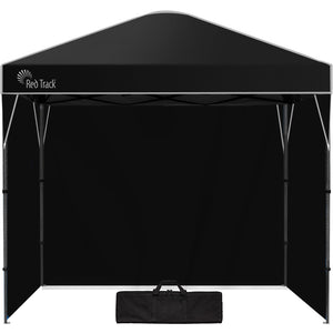 RED TRACK | 3x3m Ultra Compact Folding Gazebo | Walls & Carry Bag | Portable Outdoor Popup Marquee | Camping & Beach | Black