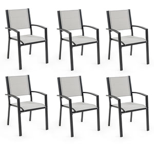 FORTIA 6pc Outdoor Dining Chair Set | Weather-Resistant | Outdoor Seating