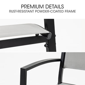 FORTIA 6pc Outdoor Dining Chair Set | Weather-Resistant | Outdoor Seating