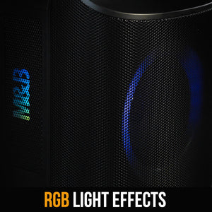 M&B Portable Splash Proof 80W Bluetooth Party Speaker | TWS Pairing, Multi-Input, Lithium Battery, RGB, USB Charging