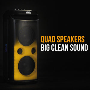 M&B Portable Splash Proof 120W Bluetooth Party Speaker | Karaoke Microphone, IPX4, TWS Pairing, Multi-Input, RGB, USB Charging