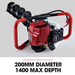 BAUMR-AG BPX-1400 Petrol Post Hole Digger | 38cc 4-Stroke | 150mm Auger | 600mm Extension Shaft