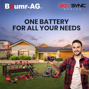 Baumr-AG 20V Cordless Line Trimmer | Whipper Snipper Electric Garden Tool | 2.0Ah Lithium Battery & Charger