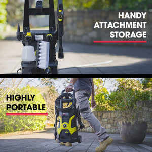 JET-USA RX530 Electric High Pressure Washer | 2400PSI | 3 Nozzles | Brush Head Cleaner | Detergent Bottle