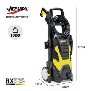 JET-USA RX535 Electric High Pressure Washer | 2600PSI | 2 Nozzles | Brush Head | Deck Cleaner | Detergent Bottle