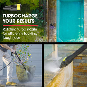 JET-USA RX540s Electric High Pressure Washer | 2900PSI | 2 Nozzles | Brush Head | Deck Cleaner | Detergent Bottle