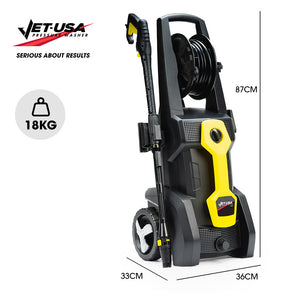 JET-USA RW545 Electric High Pressure Washer | 3000PSI | Water Cooled Motor | 2 Nozzles | Brush Head | Deck Cleaner | Detergent Bottle