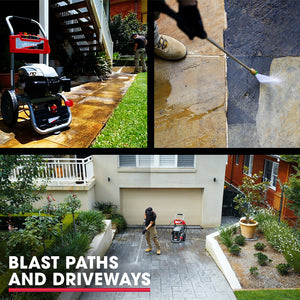 JET-USA Petrol High Pressure Washer | 7HP | 4800PSI | Water Spray Gun | 30M Hose | Drain Cleaner