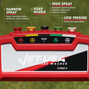JET-USA Petrol High Pressure Washer | 7HP | 4800PSI | Water Spray Gun | 30M Hose | Drain Cleaner