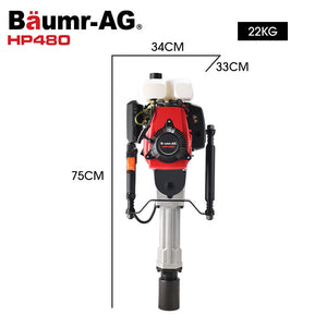 BAUMR-AG Petrol Post Driver | HP480 | 55cc 4-Stroke | 2 Piling Sleeves Included