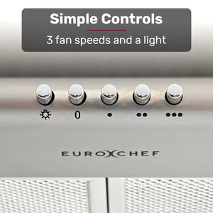 EUROCHEF Fixed Rangehood | 60cm | Stainless Steel | 3-Speed | Halogen Lights | EFR60S