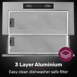 EUROCHEF Slideout Rangehood | 60cm | Stainless Steel | 2-Speed | Halogen Lights | ESR60S