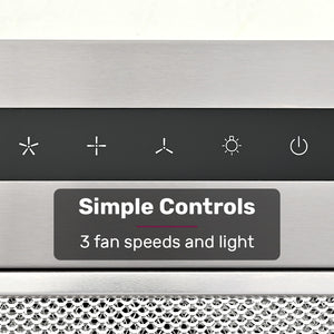 EUROCHEF Undermount Rangehood | 60cm | Silver | 3-Speed | LED Lights | EUR60N