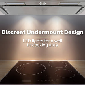 EUROCHEF Undermount Rangehood | 60cm | Stainless Steel | 3-Speed | LED Lights | EUR60S