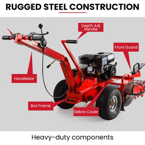BAUMR-AG Trench Digger | TRN660 | 8HP | 600mm x 90mm | Heavy-Duty Carbide Claws | EZ Start | Adjustable Controls