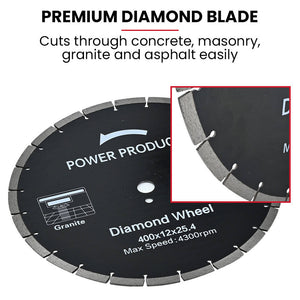 BAUMR-AG 400mm Concrete Demolition Saw | 94cc 2-Stroke | 16" Diamond Blade | Wet & Dry Cutting | Anti-Vibration System