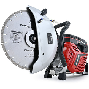 BAUMR-AG 350mm Concrete Demolition Saw | 74cc 2-Stroke | 14" Diamond Blade | Wet & Dry Cutting | Anti-Vibration System