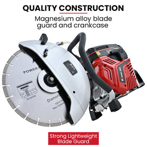 BAUMR-AG 350mm Concrete Demolition Saw | 74cc 2-Stroke | 14" Diamond Blade | Wet & Dry Cutting | Anti-Vibration System