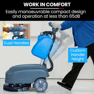 AUCH FSH14 Floor Scrubber & Dryer | 360mm, Battery Powered, Walk Behind, Commercial Grade