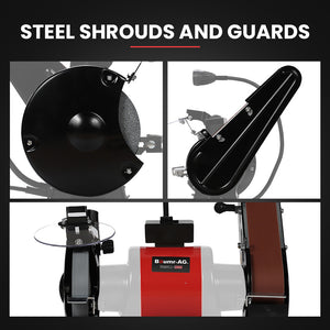 BAUMR-AG Bench Grinder & Belt Sander Combo | 150mm Grinding Disc | 50 x 686mm Linisher | Worklight | Brushless Motor