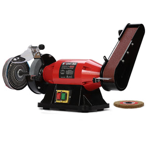 BAUMR-AG Bench Grinder Sander & Polisher Combo | 150mm Grinding Wheel | 50mm Linisher | 520W Brushless Motor | Wire & Buffing Wheels
