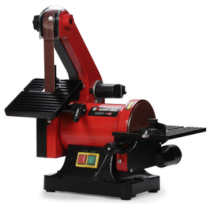 BAUMR-AG Belt & Disc Sander Combo | Vertical Bench Linisher | 25mm Belt + 125mm Disc | Brushless Motor