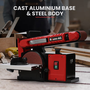 BAUMR-AG Bench Belt & Disc Sander Combo | 100mm Linisher + 150mm Disc | 400W Brushless Motor | Horizontal & Vertical Sanding