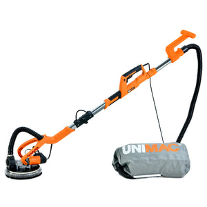 UNIMAC 225mm Long Reach Drywall Sander Kit | 750W Telescopic Foldable | Vacuum System | LED Worklight | 6x Sanding Discs