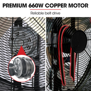 BAUMR-AG Industrial Mobile Floor Drum Fan | 42" 1067mm | 660W | Belt Drive | Tilting | Heavy-Duty | EESS Certified
