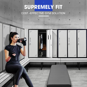 Fortia 6-Door Metal Storage Cabinet | Lockers for Gym & Office, Black and Grey