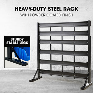 BAUMR-AG 39 Parts Bin Rack Storage System | Floor Mount, Blue