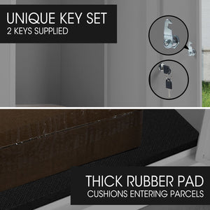 FORTIA Parcel Post Box Letterbox | Freestanding Mail Box with Letter Slot | Woodland Grey